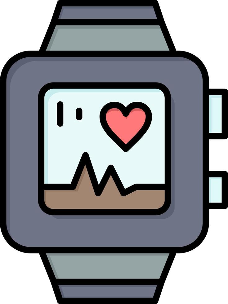 Hand watch Watch Love Heart  Flat Color Icon Vector icon banner Template
