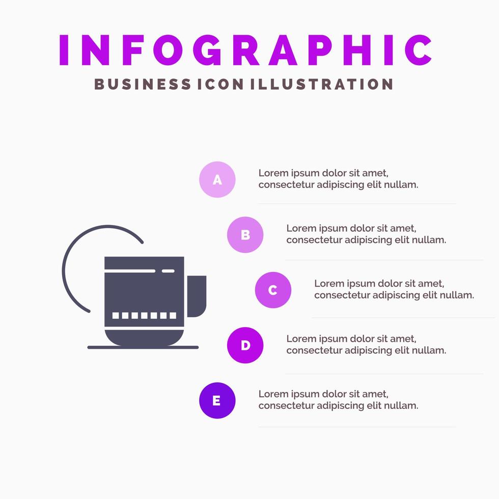 Tea Hot Hotel Service Infographics Presentation Template 5 Steps Presentation vector