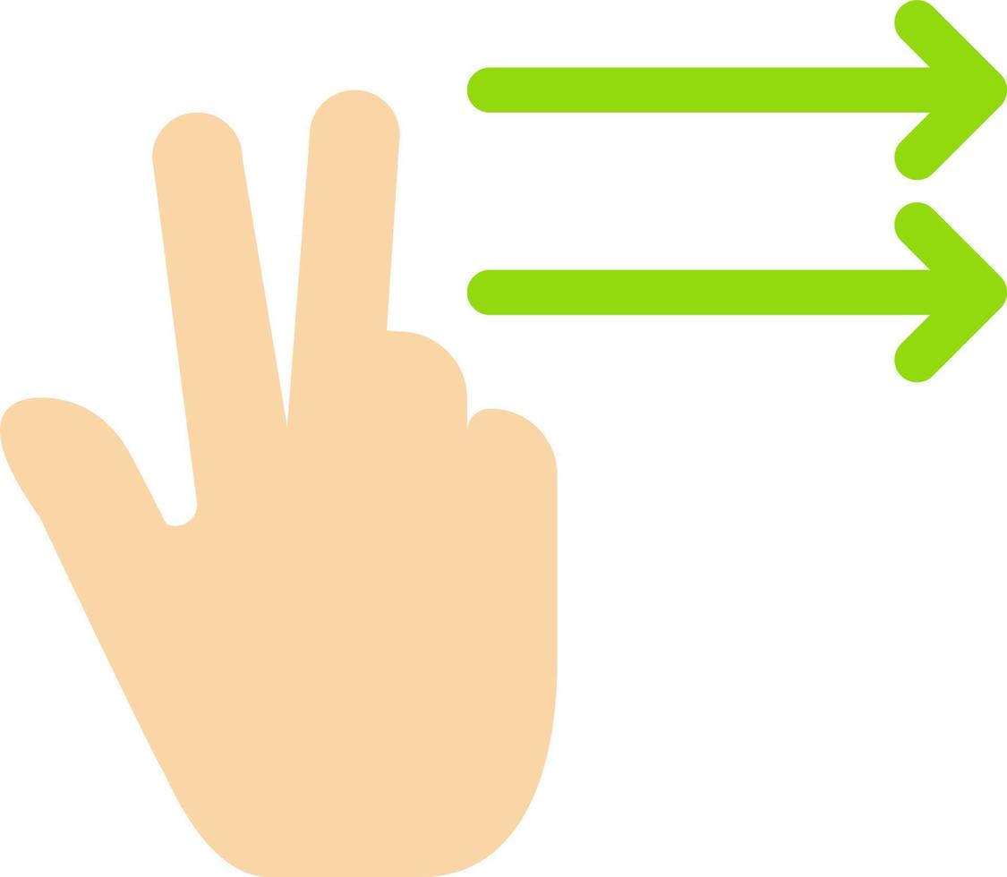 dedos gesto derecho color plano icono vector icono banner plantilla