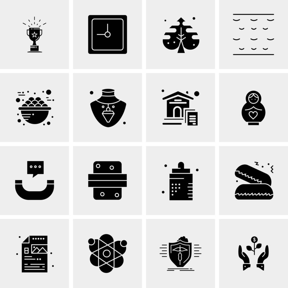 16 iconos de negocios universales vector ilustración de icono creativo para usar en proyectos relacionados con la web y dispositivos móviles