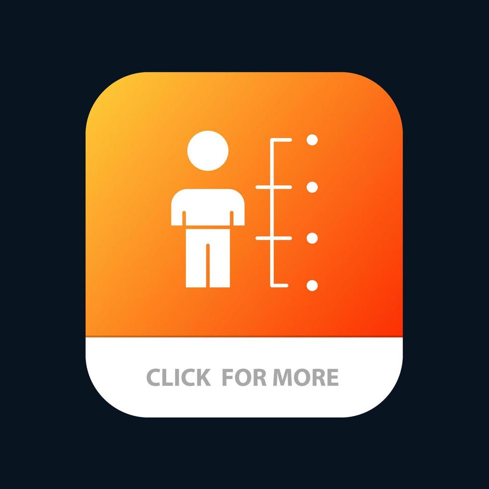 Skills Abilities Employee Human Man People Mobile App Button Android and IOS Glyph Version vector