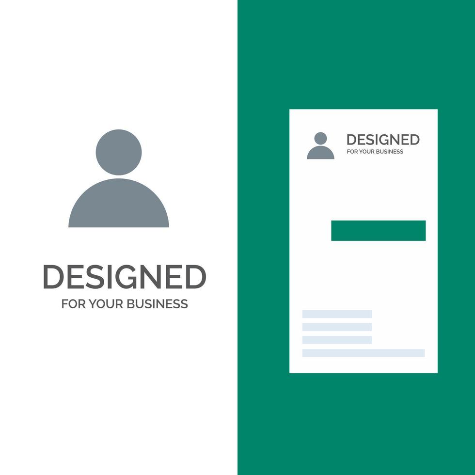cuenta avatar usuario diseño de logotipo gris y plantilla de tarjeta de visita vector