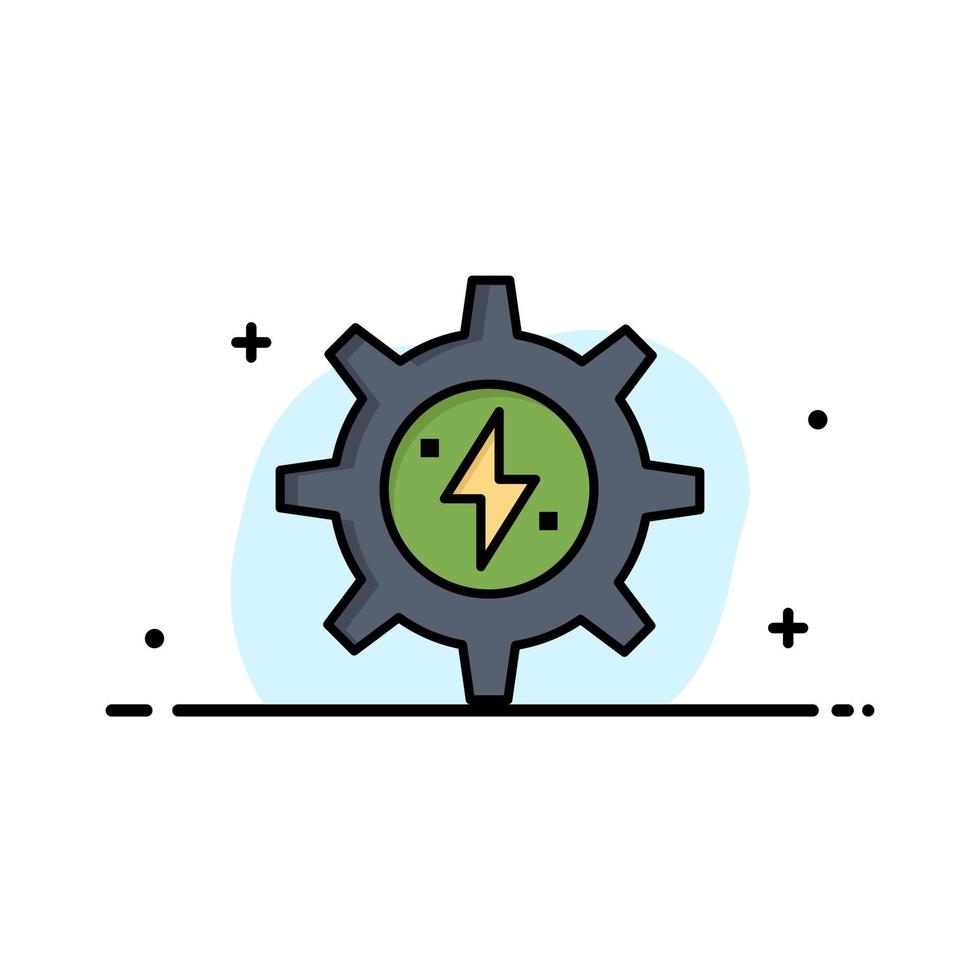 plantilla de logotipo de empresa de energía solar de energía de engranajes color plano vector