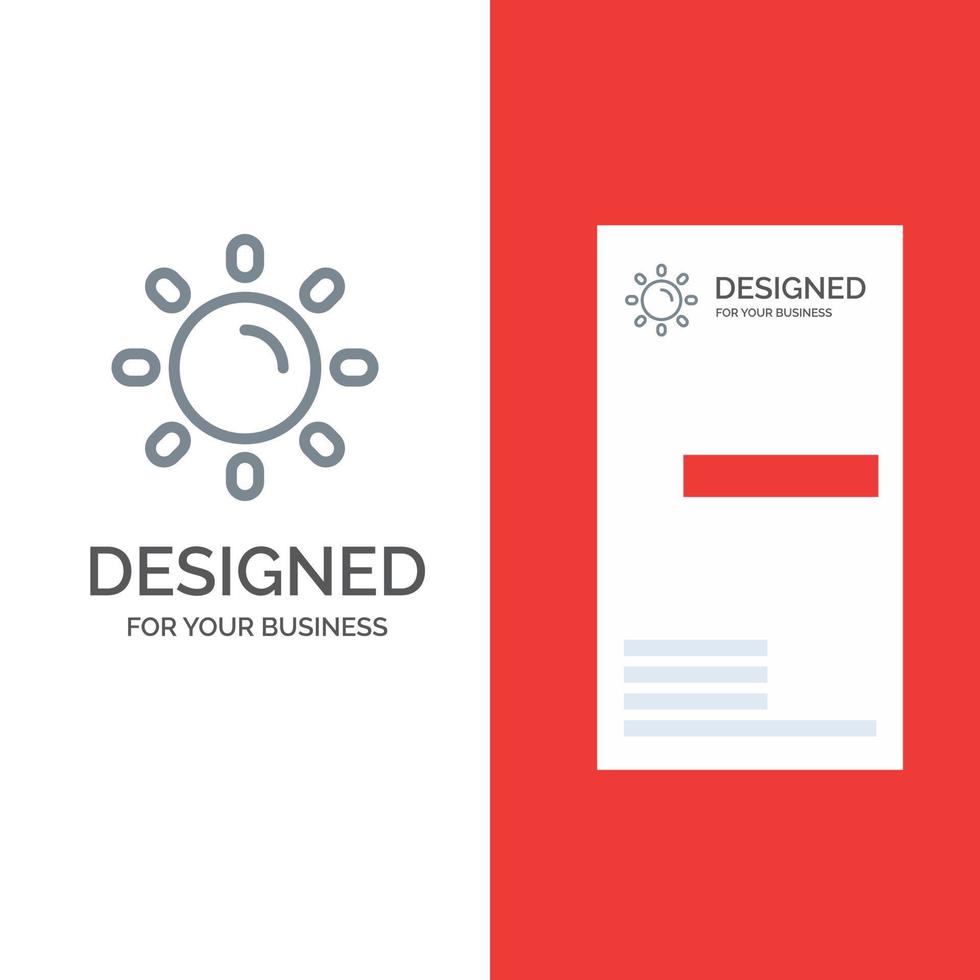 Brightness Light Sun Shine Grey Logo Design and Business Card Template vector