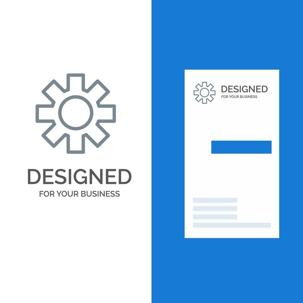 Setting Cog Gear Grey Logo Design and Business Card Template vector