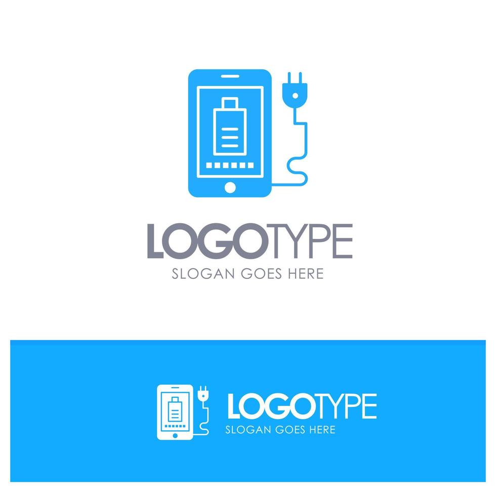 Mobile Charge Full Plug Blue Logo vector