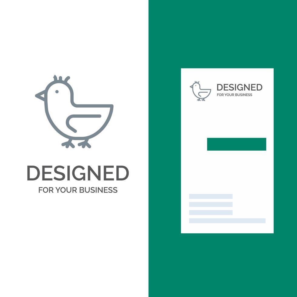 Duck Goose Swan Spring Grey Logo Design and Business Card Template vector