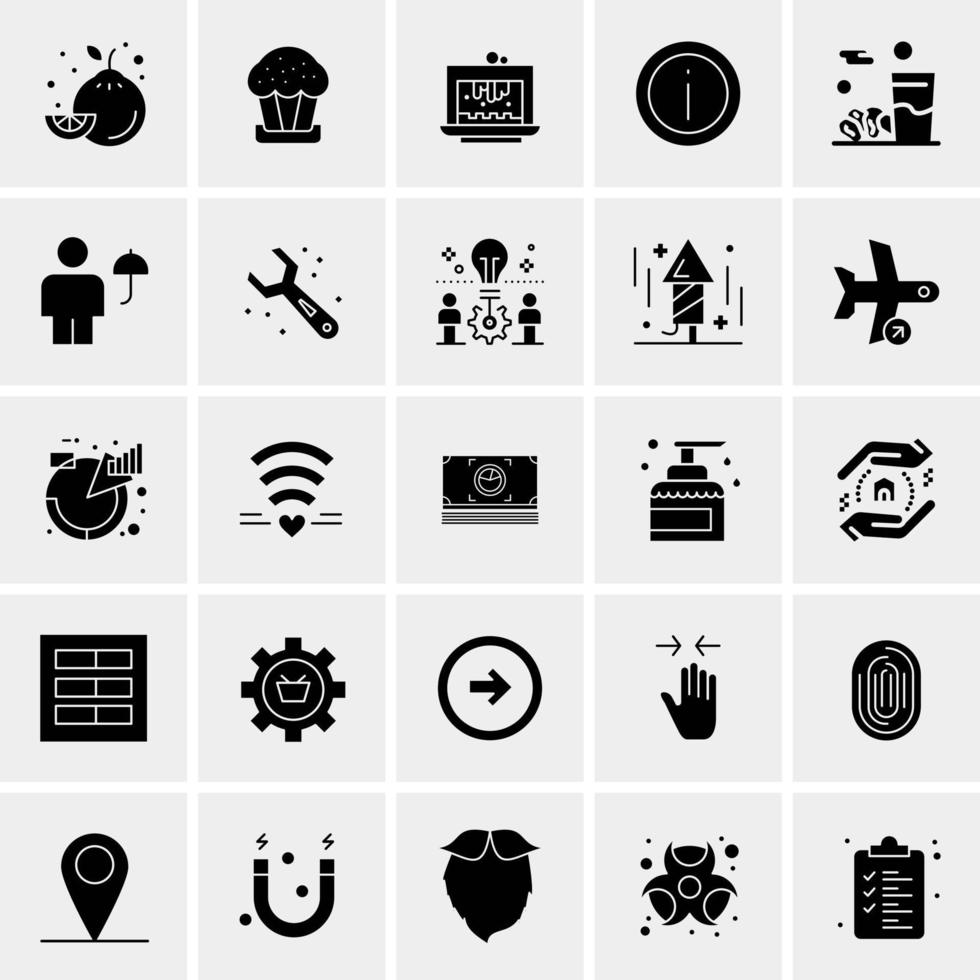 25 iconos de negocios universales vector ilustración de icono creativo para usar en proyectos relacionados con la web y dispositivos móviles