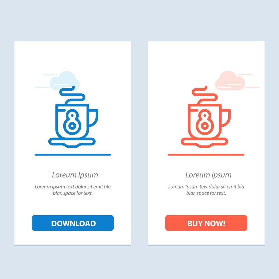 Coffee Tea Hot  Blue and Red Download and Buy Now web Widget Card Template vector