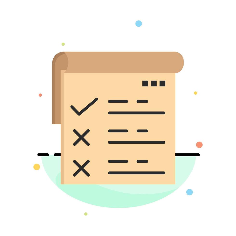 Checklist Testing Report Qa Abstract Flat Color Icon Template vector