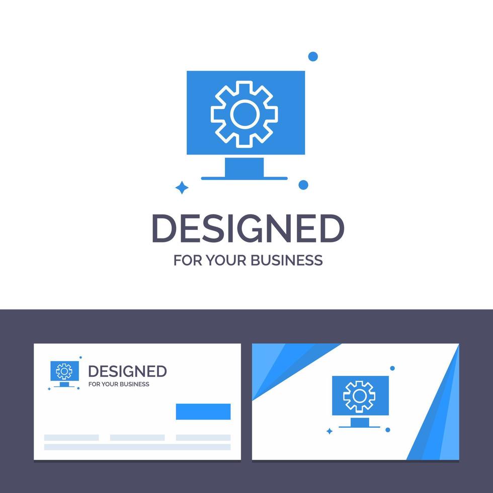 Creative Business Card and Logo template Computer Hardware Setting Gear Vector Illustration