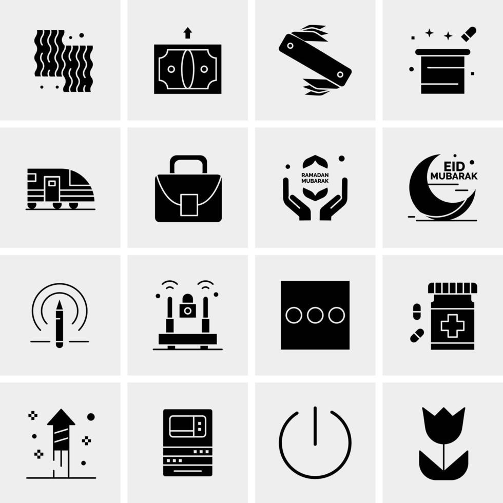 16 iconos de negocios universales vector ilustración de icono creativo para usar en proyectos relacionados con la web y dispositivos móviles