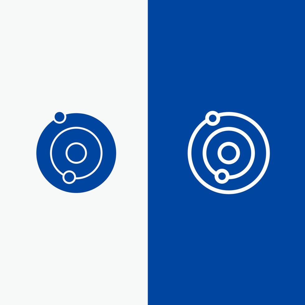 Solar System Universe Line and Glyph Solid icon Blue banner Line and Glyph Solid icon Blue banner vector