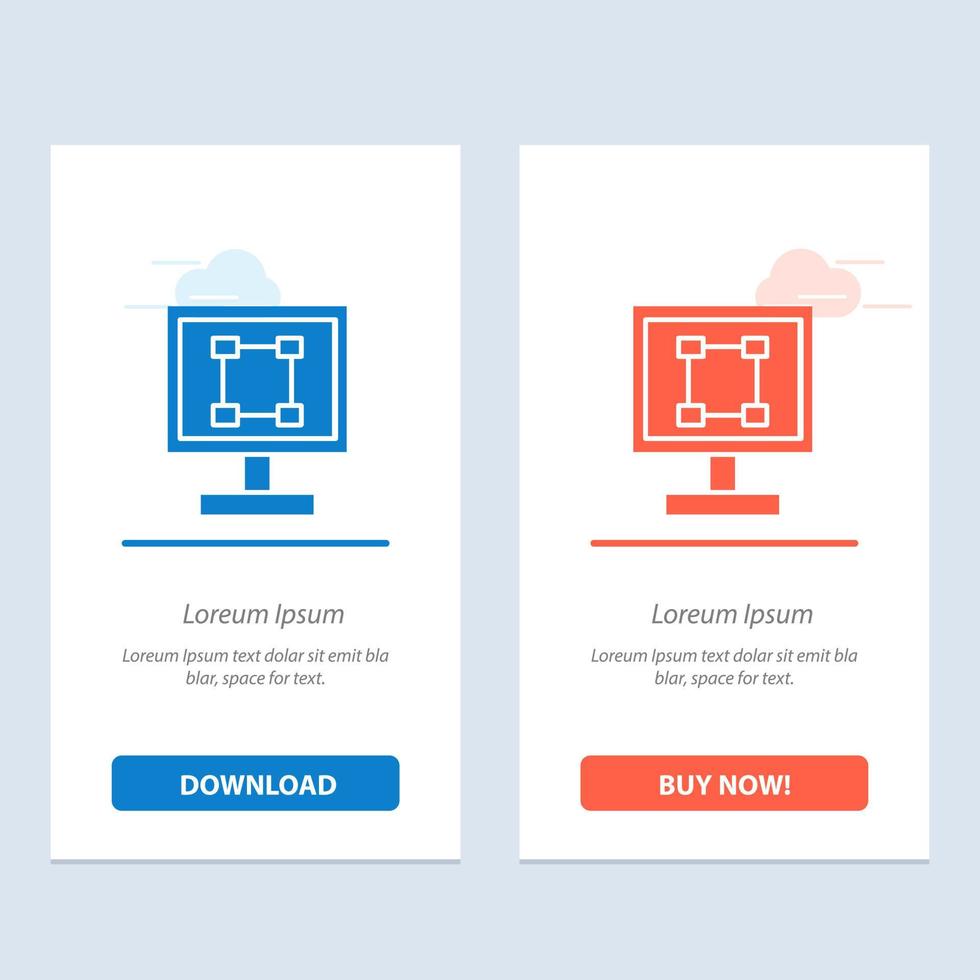 Crop Graphics Design Program Application  Blue and Red Download and Buy Now web Widget Card Template vector