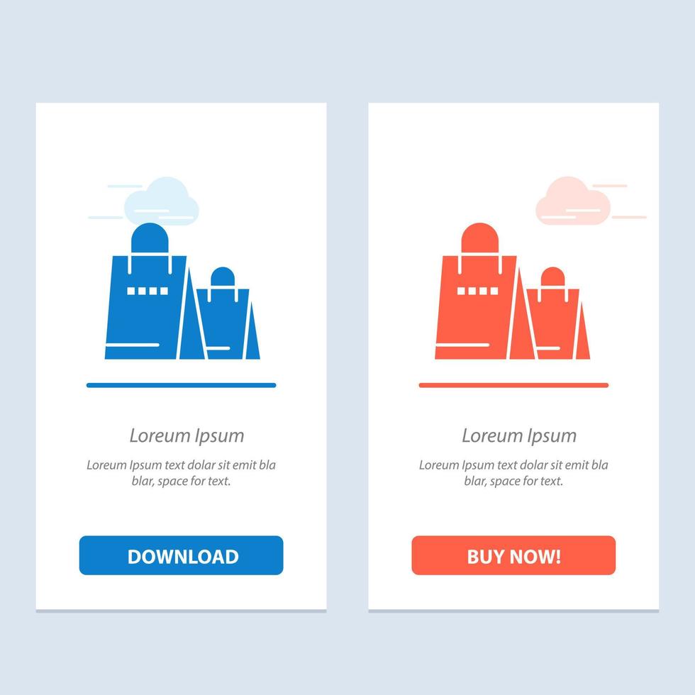 Bag Handbag Shopping Shop  Blue and Red Download and Buy Now web Widget Card Template vector
