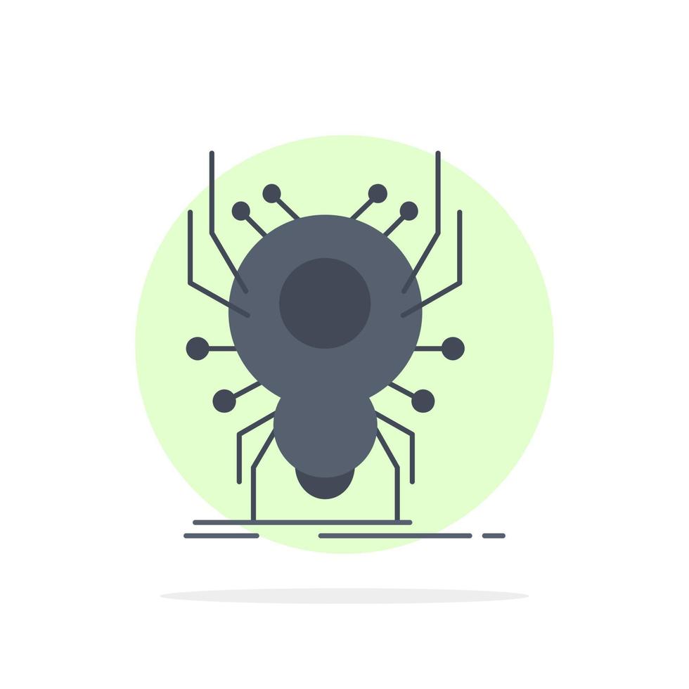 Bug insect spider virus App Flat Color Icon Vector