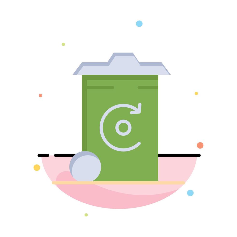 Bin Recycling Energy Recycil bin Abstract Flat Color Icon Template vector