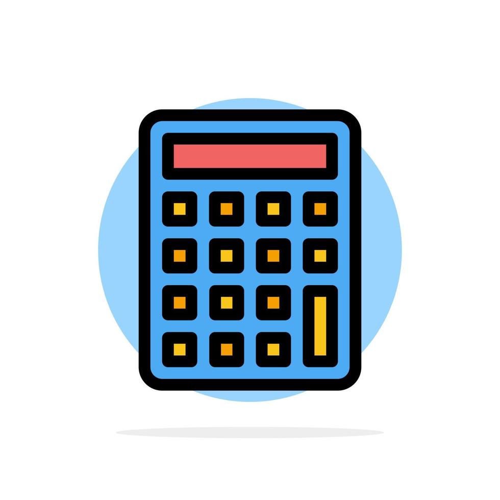 calculadora calcular educación círculo abstracto fondo color plano icono vector