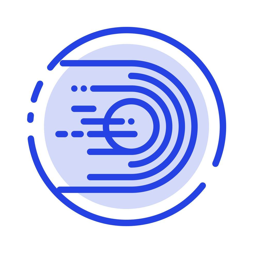 Asteroid Comet Flight Light Space Blue Dotted Line Line Icon vector