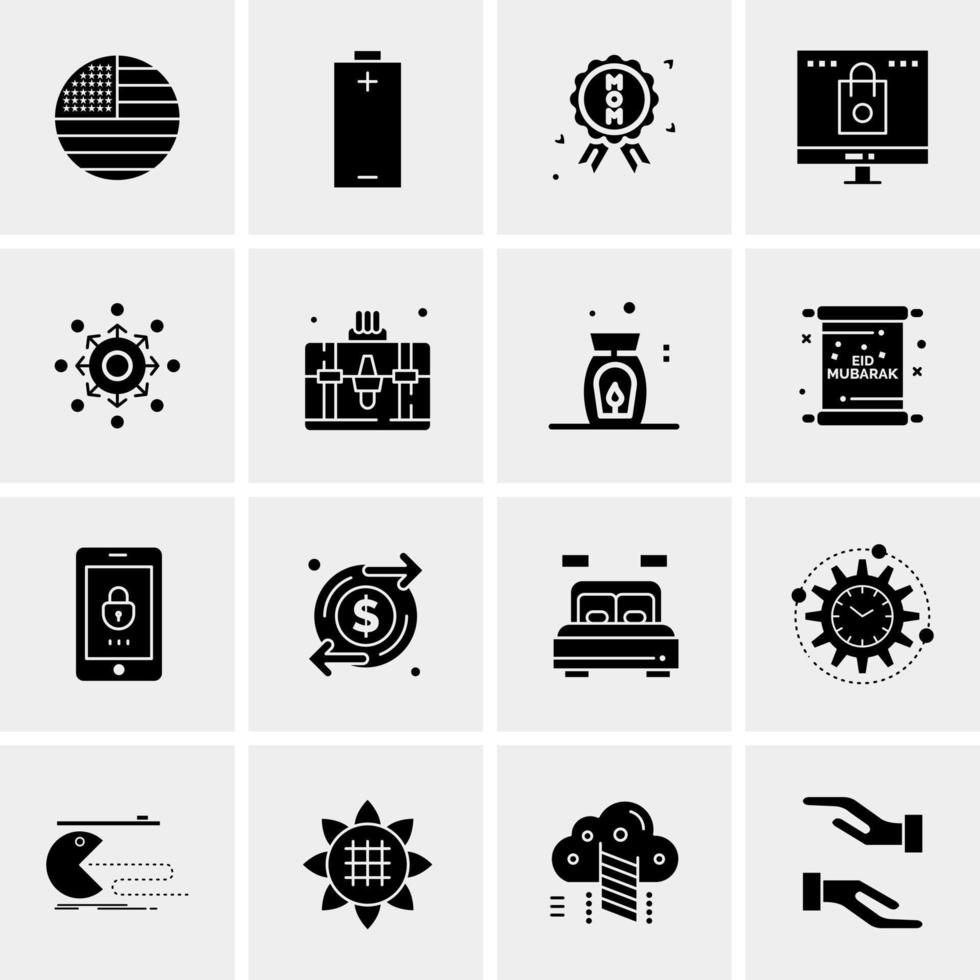 16 iconos de negocios universales vector ilustración de icono creativo para usar en proyectos relacionados con la web y dispositivos móviles