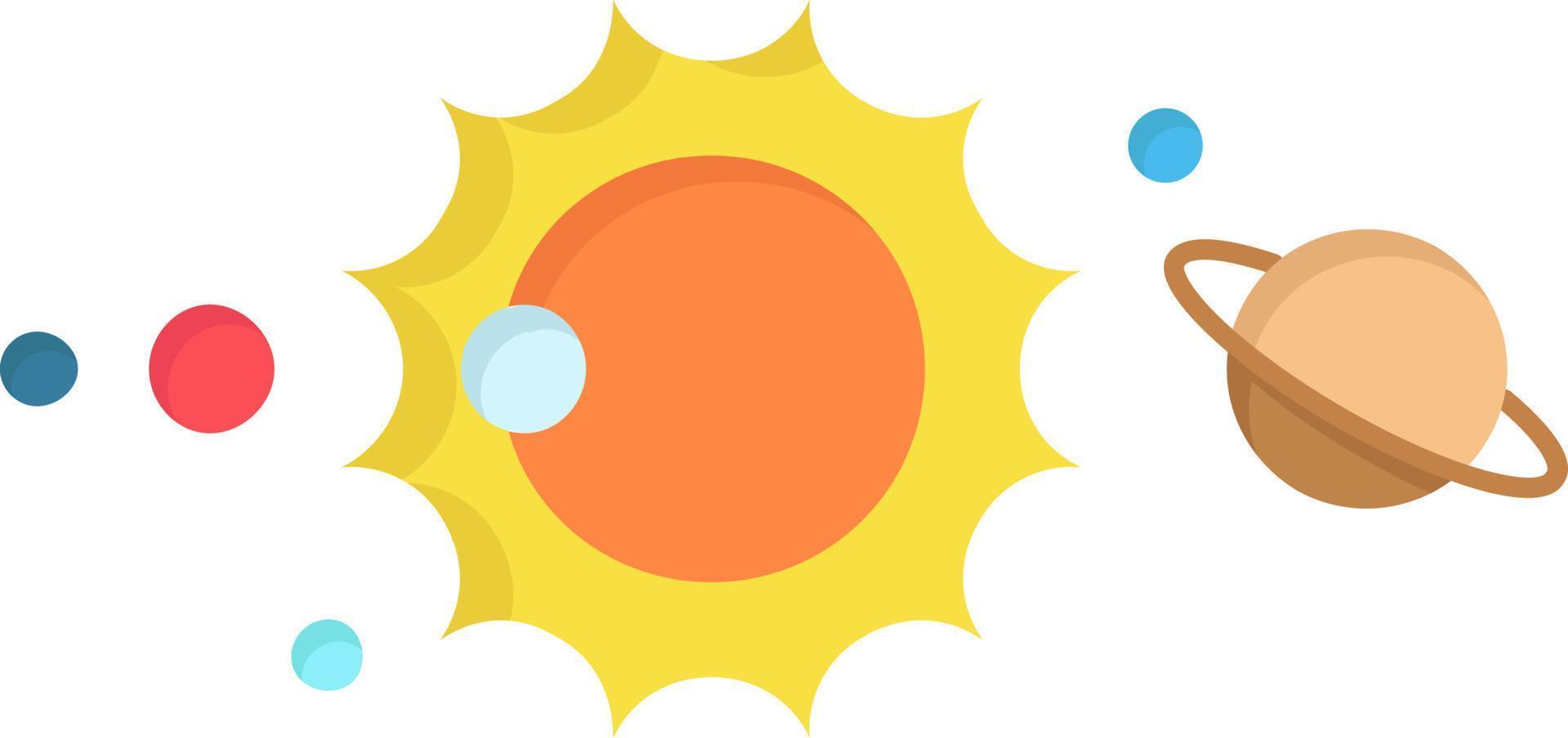 solar system universe solar system astronomy Flat Color Icon Vector