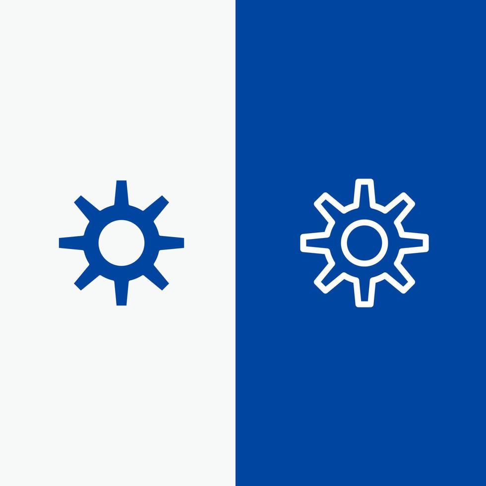 Gear Setting Wheel Line and Glyph Solid icon Blue banner Line and Glyph Solid icon Blue banner vector