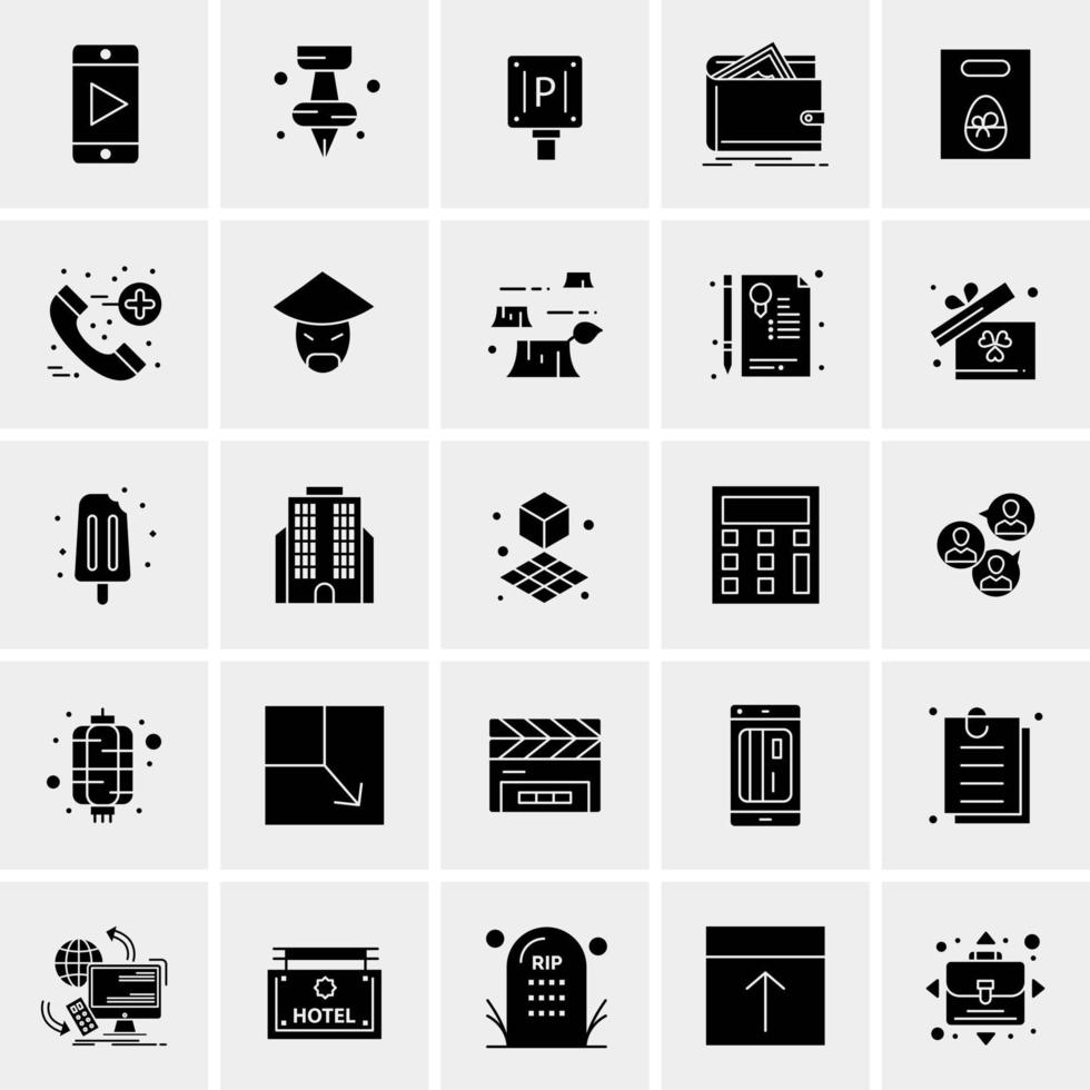 25 iconos de negocios universales vector ilustración de icono creativo para usar en proyectos relacionados con la web y dispositivos móviles