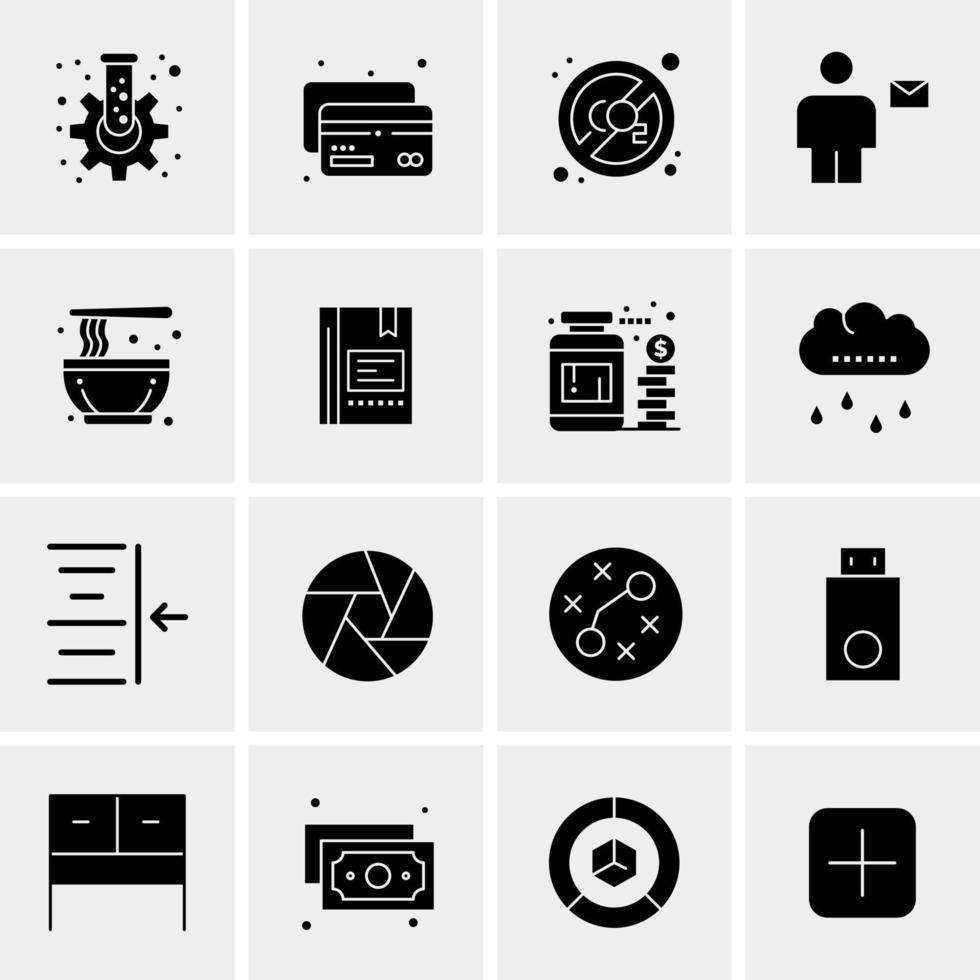 16 iconos de negocios universales vector ilustración de icono creativo para usar en proyectos relacionados con la web y dispositivos móviles