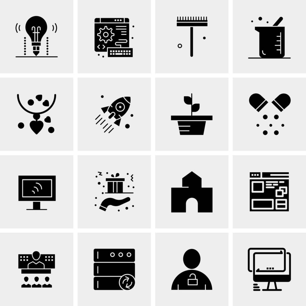 16 Universal Business Icons Vector Creative Icon Illustration to use in web and Mobile Related project