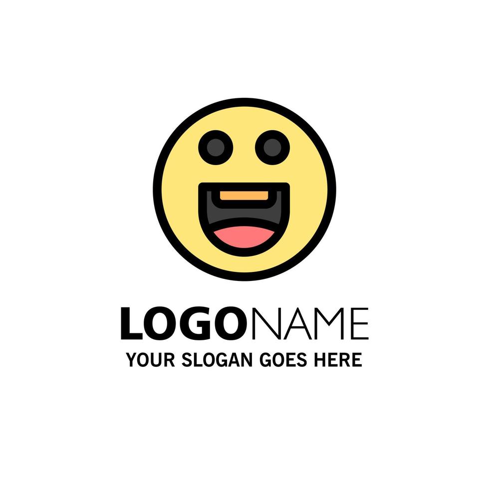 Emojis Happy Motivation Business Logo Template Flat Color vector