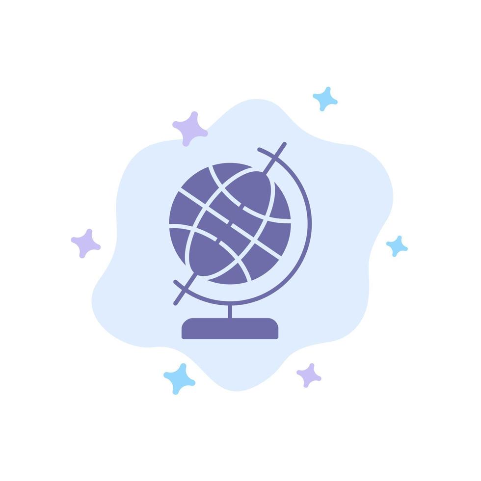 Education Geography Globe Blue Icon on Abstract Cloud Background vector
