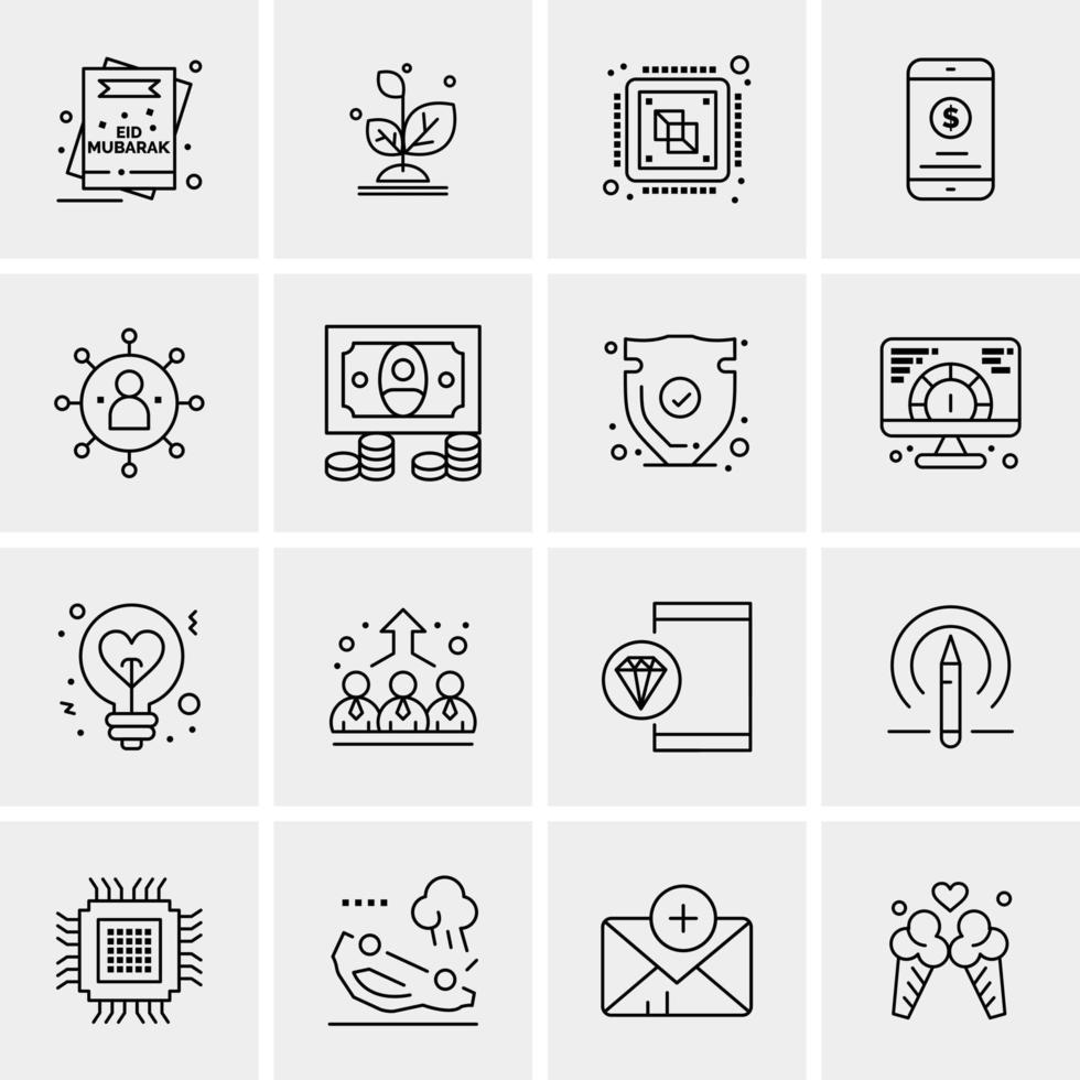 16 Universal Business Icons Vector Creative Icon Illustration to use in web and Mobile Related project
