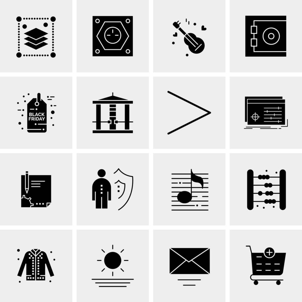 16 iconos de negocios universales vector ilustración de icono creativo para usar en proyectos relacionados con la web y dispositivos móviles