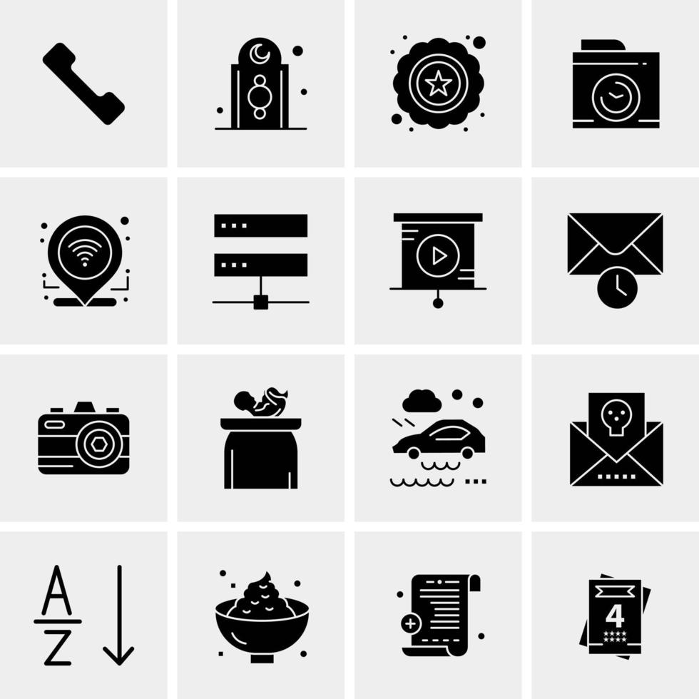 16 iconos de negocios universales vector ilustración de icono creativo para usar en proyectos relacionados con la web y dispositivos móviles