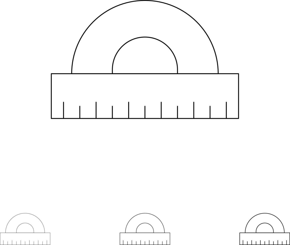 diseño dibujo educación geometría audaz y delgada línea negra conjunto de iconos vector