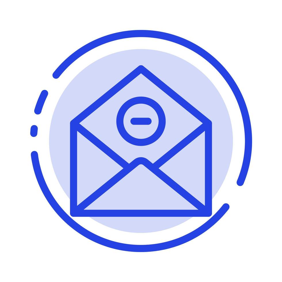Communication Delete DeleteMail Email Blue Dotted Line Line Icon vector