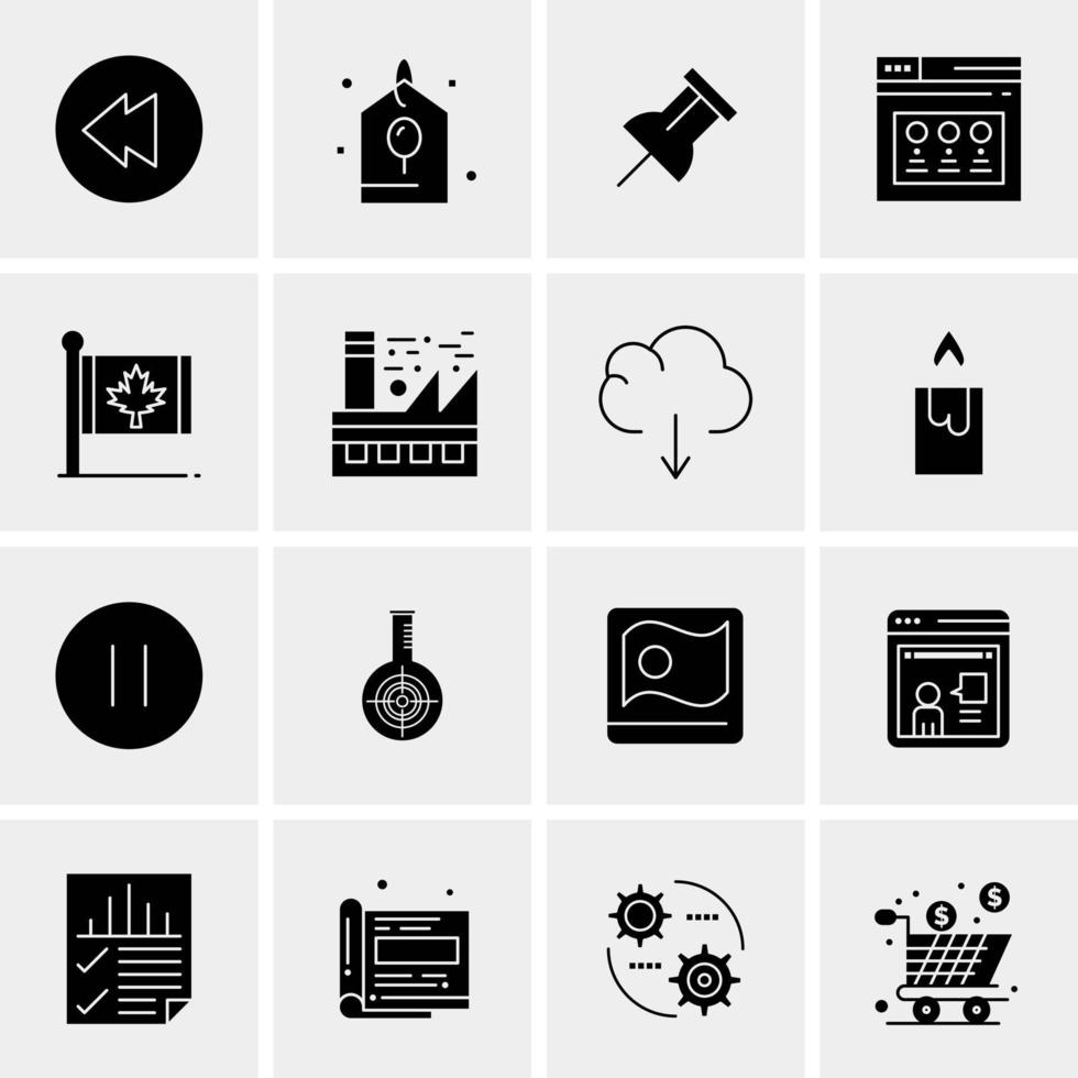 16 iconos de negocios universales vector ilustración de icono creativo para usar en proyectos relacionados con la web y dispositivos móviles