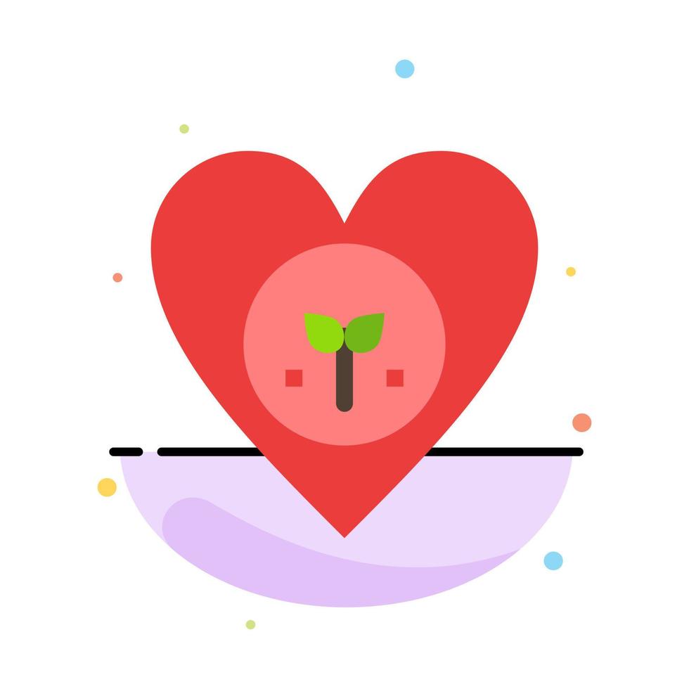 ambiente ecológico corazón favorito como plantilla de icono de color plano abstracto vector