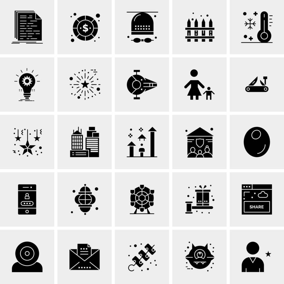 25 iconos de negocios universales vector ilustración de icono creativo para usar en proyectos relacionados con la web y dispositivos móviles