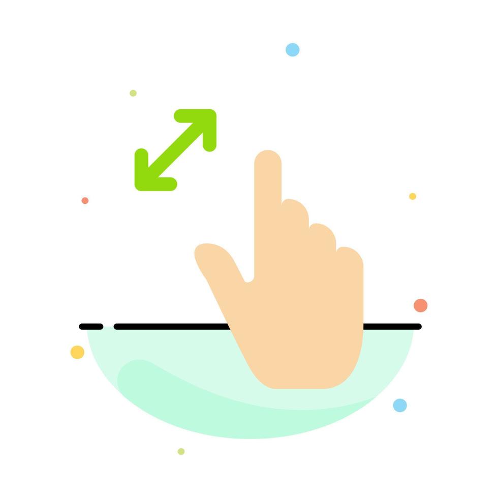 Expand Gestures Interface Magnification Touch Abstract Flat Color Icon Template vector