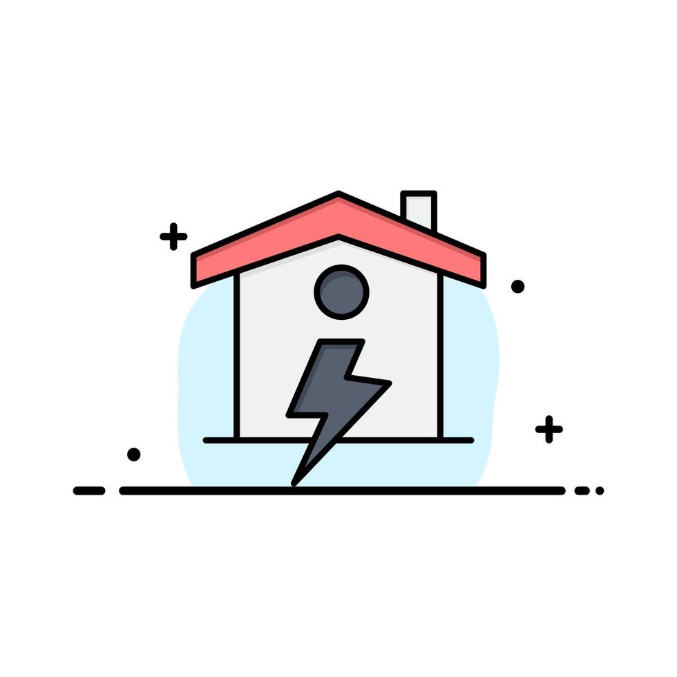 Home House Energy Power  Business Flat Line Filled Icon Vector Banner Template