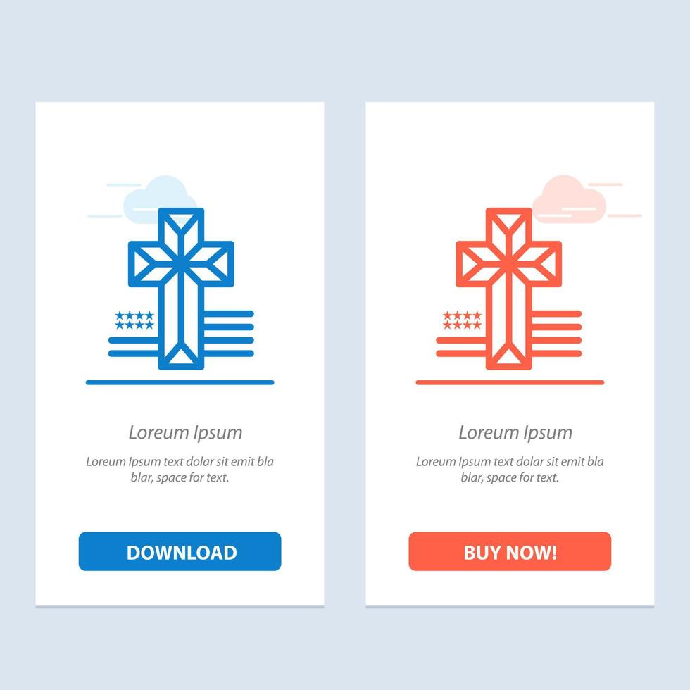 American Cross Church  Blue and Red Download and Buy Now web Widget Card Template vector