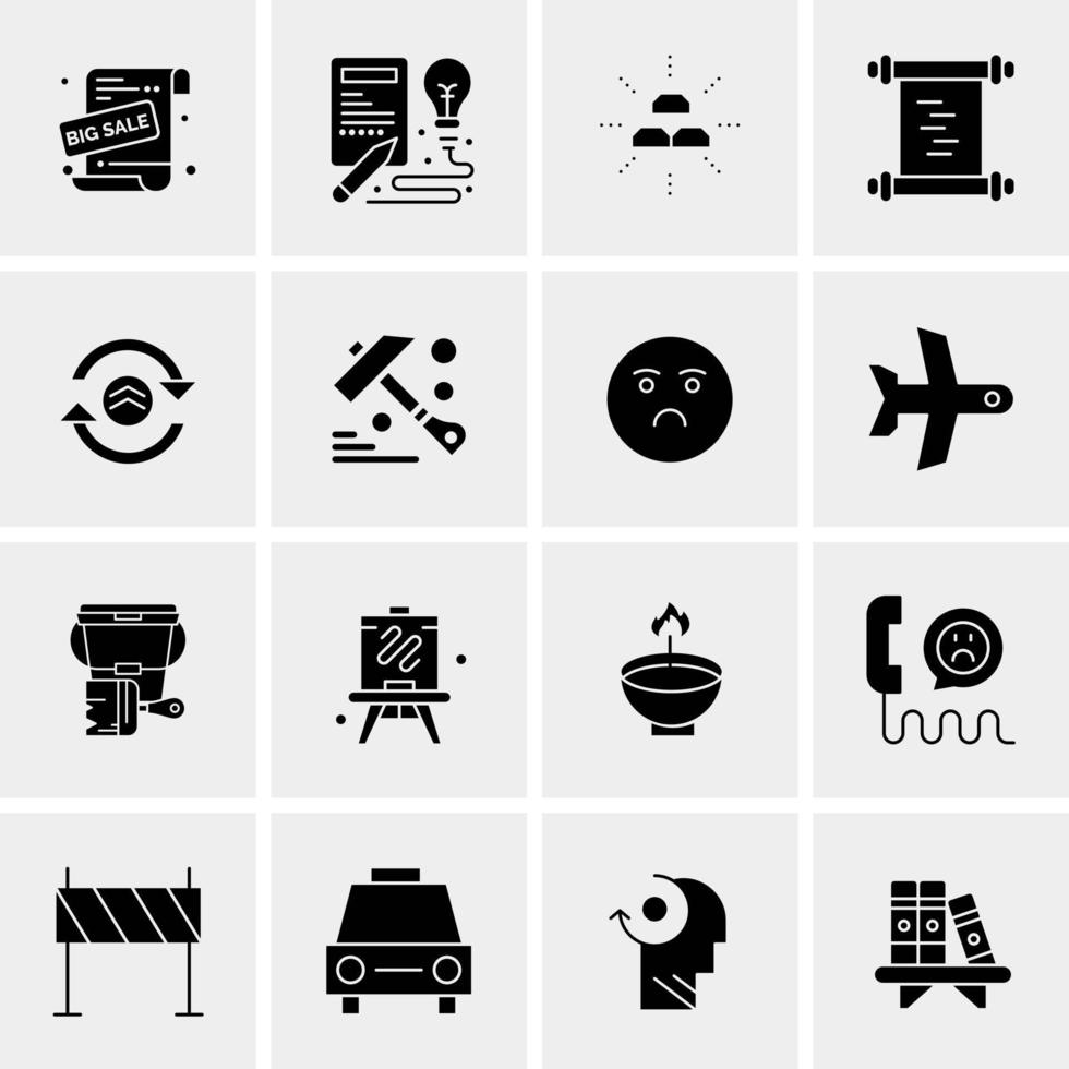 16 iconos de negocios universales vector ilustración de icono creativo para usar en proyectos relacionados con la web y dispositivos móviles