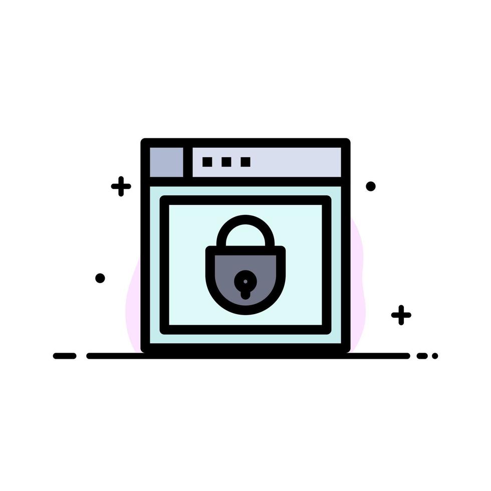 escudo de contraseña de internet seguridad web negocio línea plana icono lleno plantilla de banner vectorial vector