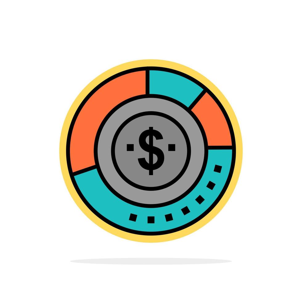 Diagram Analysis Budget Chart Finance Financial Report Statistics Abstract Circle Background Flat color Icon vector