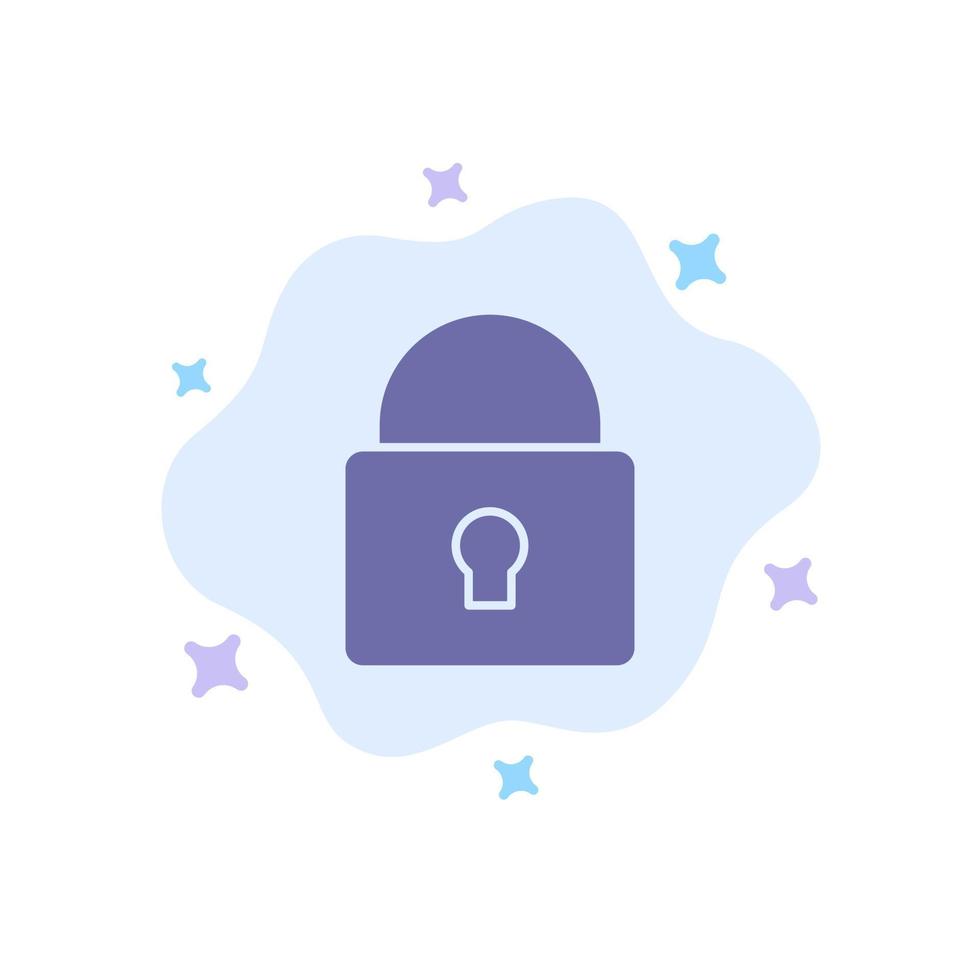 Lock Security Locked Login Blue Icon on Abstract Cloud Background vector