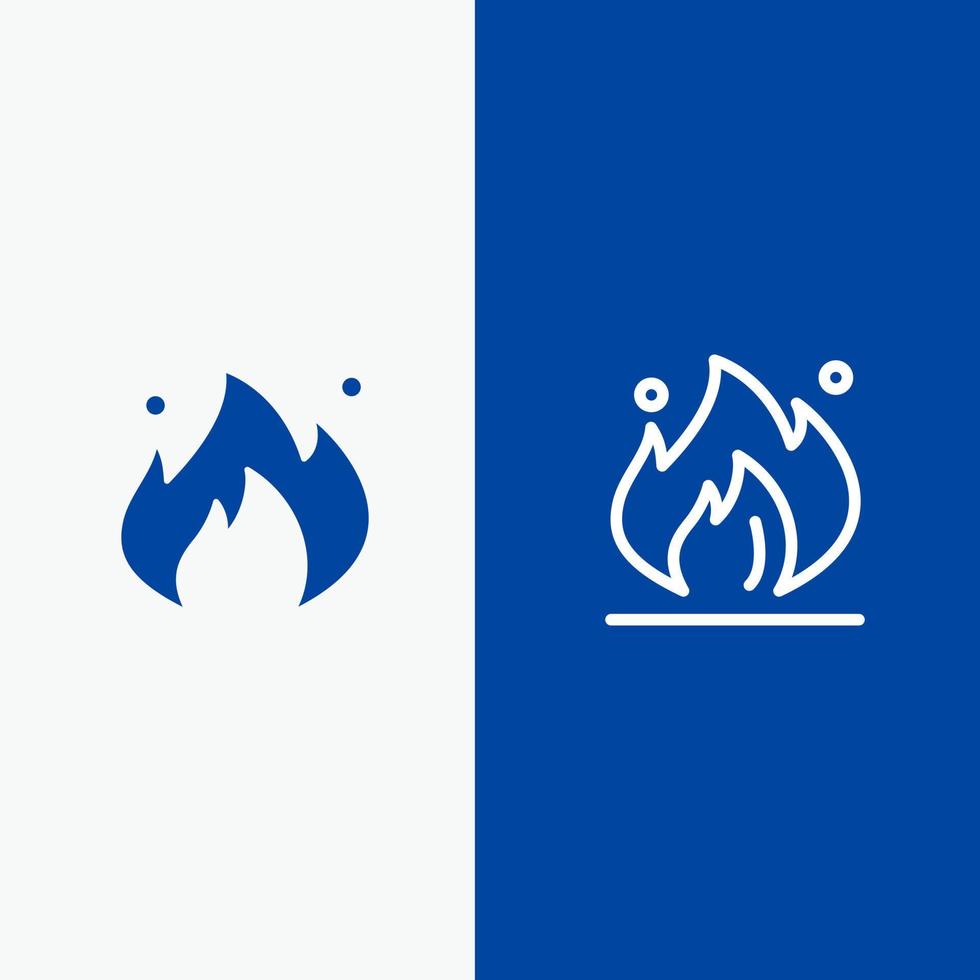 Fire Industry Oil Construction Line and Glyph Solid icon Blue banner Line and Glyph Solid icon Blue banner vector