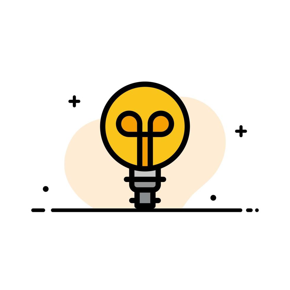 Bulb Light Design  Business Flat Line Filled Icon Vector Banner Template
