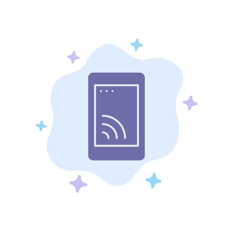 Mobile Cell Wifi Service Blue Icon on Abstract Cloud Background vector