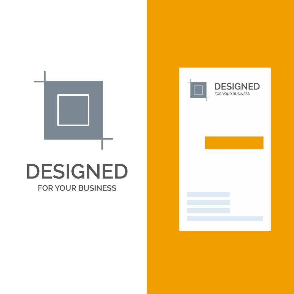Crop Tool Transform Grey Logo Design and Business Card Template vector